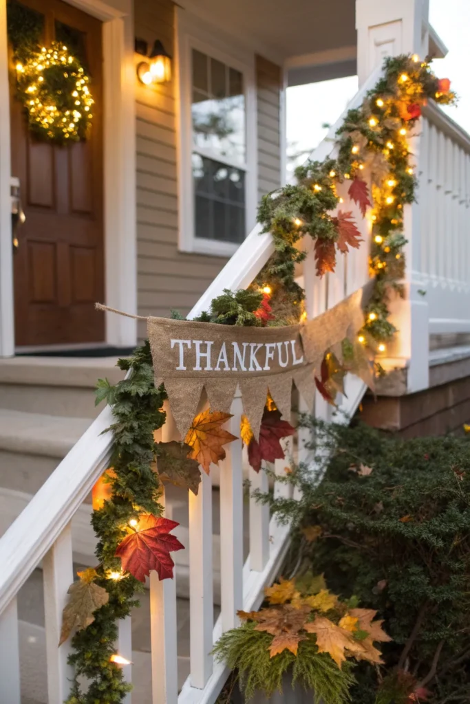 13 a porch railing beautifully draped with a lus 1