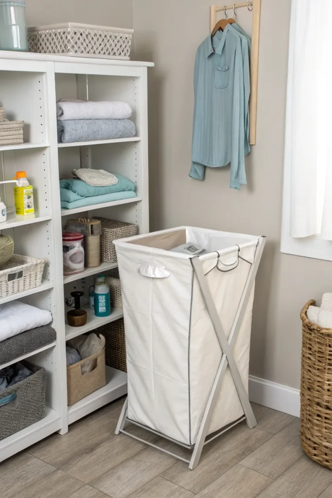 13 dorm laundry setup collapsible hamper in co