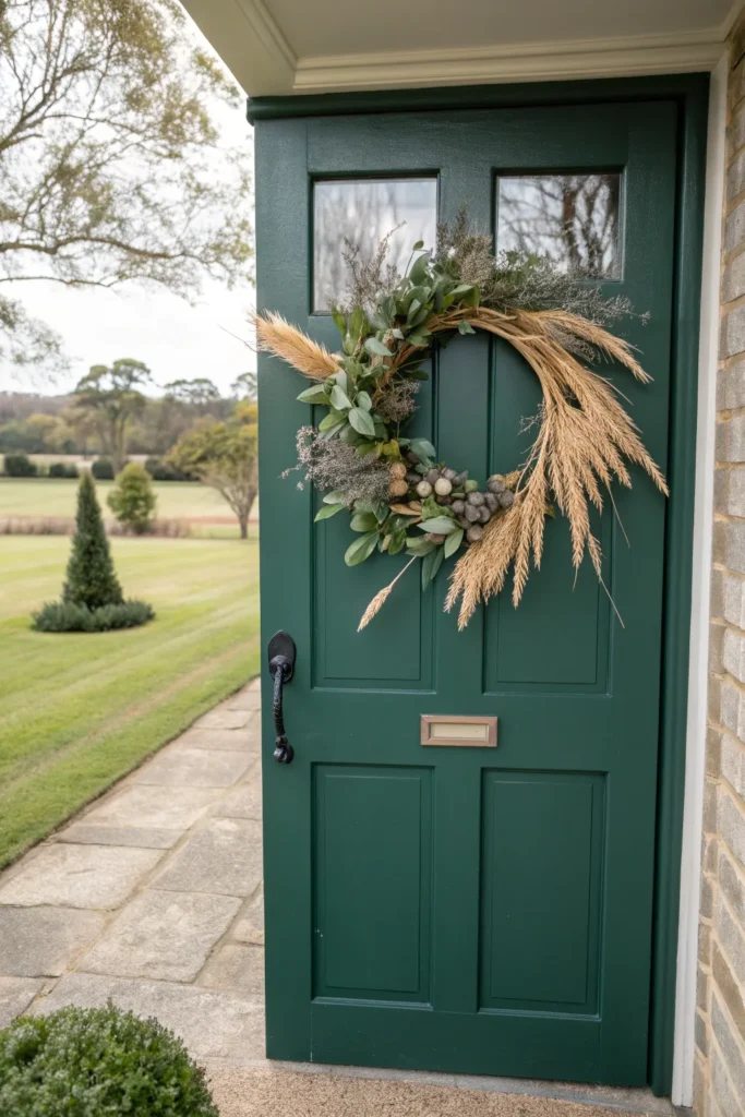 14 a front door painted a bold deep forest gree