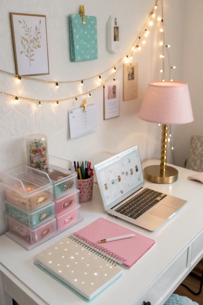 14 aesthetic desk setup a clean aesthetic dorm