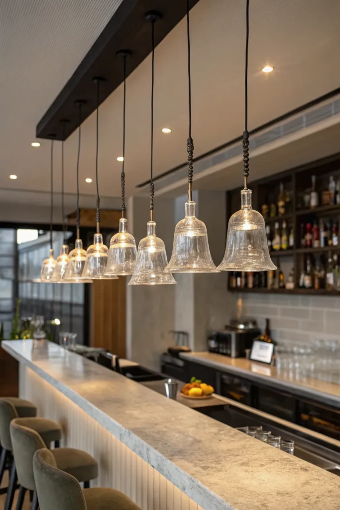 14 an artistic kitchen bar setup a cluster of f