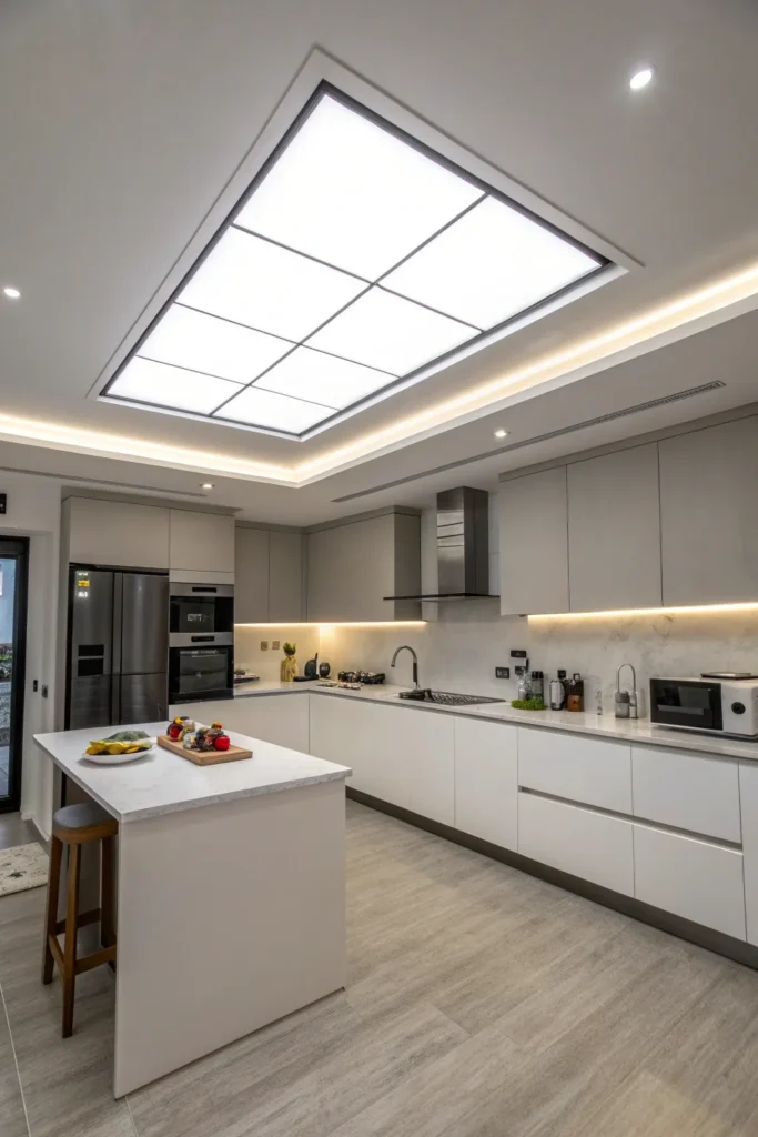 14 an ultra modern kitchen with a flat ceiling