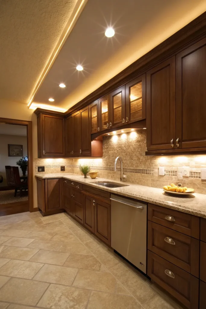 15 a professional looking small kitchen showcasi
