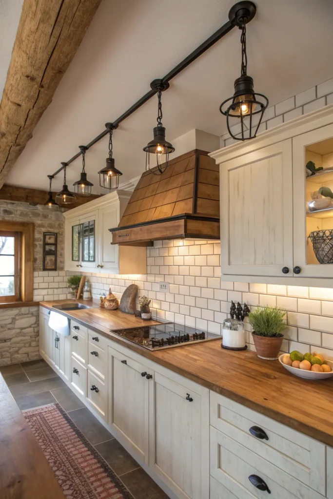15 a rustic farmhouse kitchen with shaker style