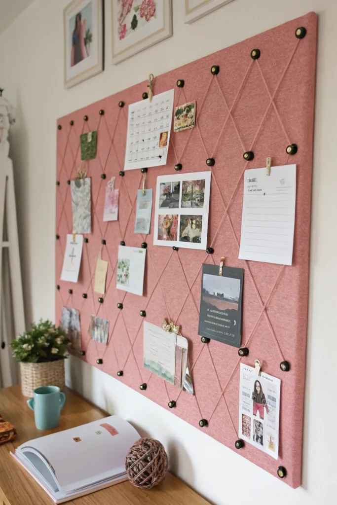 15 an organizational hub on the wall a pink fab