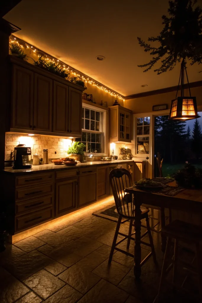 16 a cozy kitchen scene in the evening the unde 1