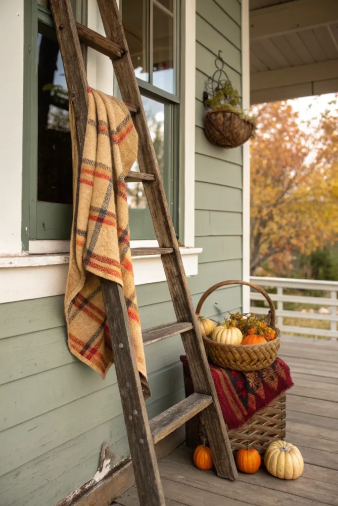16 a vintage wooden ladder leaned against the si