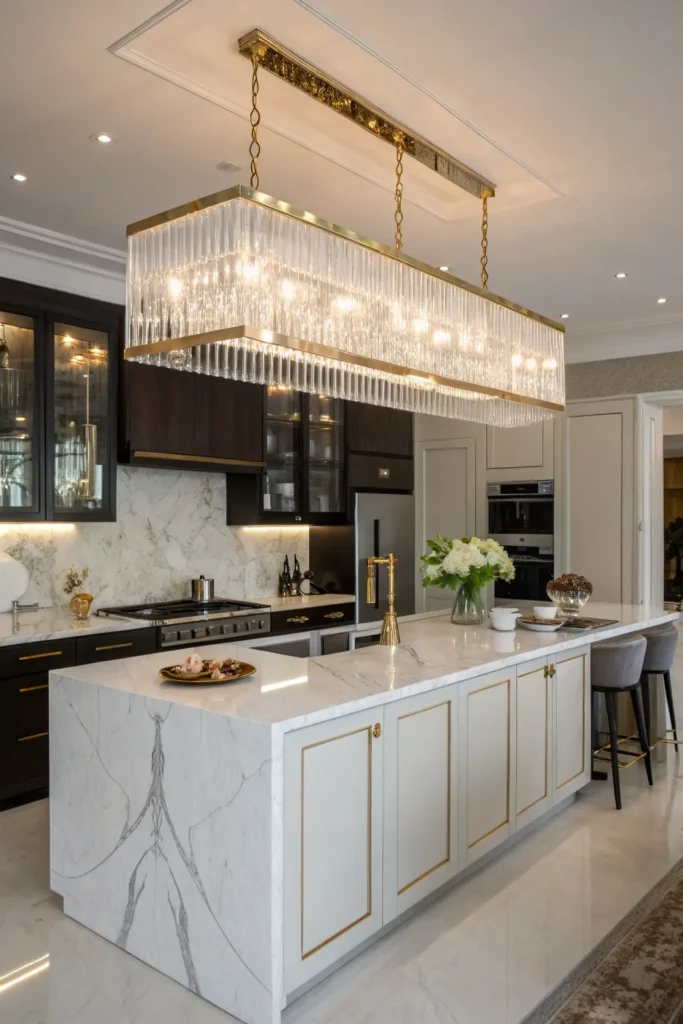 17 a glamorous high end kitchen with a white ma
