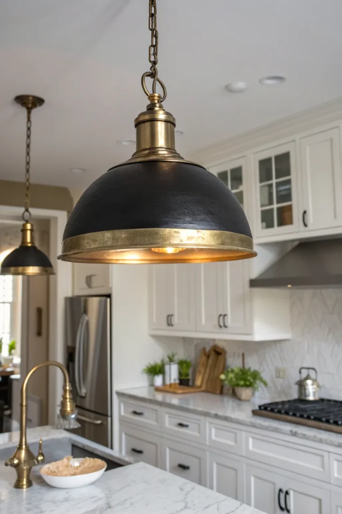 17 a kitchen with mixed metal finishes a two to