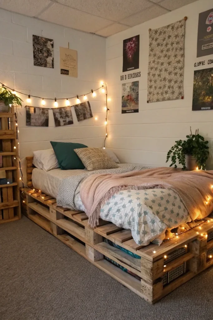 17 diy pallet dorm bed frame rustic wooden pal
