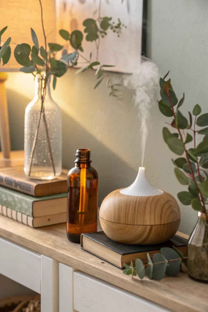 18 dorm shelf or nightstand with essential oil d