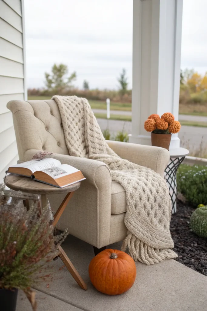 19 a dedicated porch nook with a comfortable arm