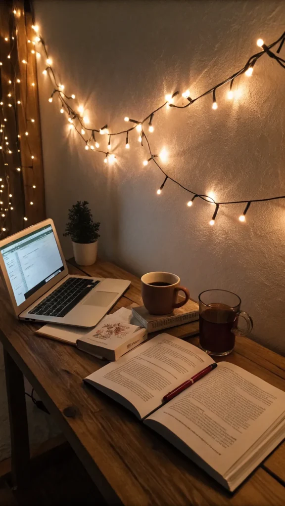 2 a cozy and inviting desk scene for late night