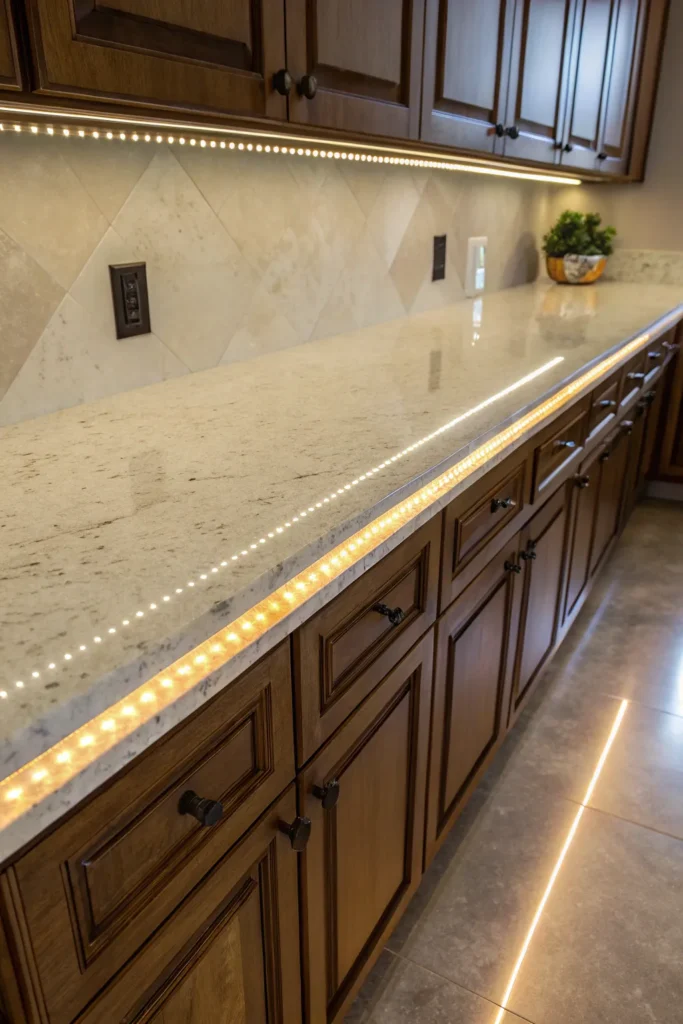 2 a detailed shot of a kitchen countertop under