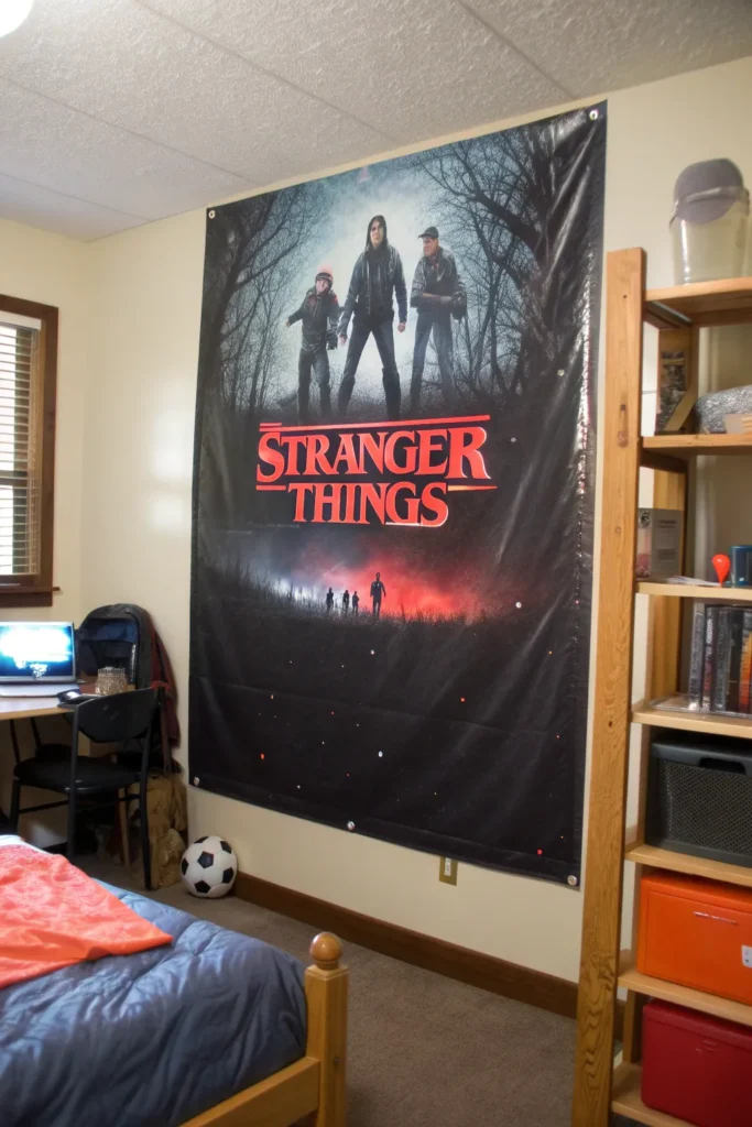 2 a dynamic dorm room wall featuring a large hi