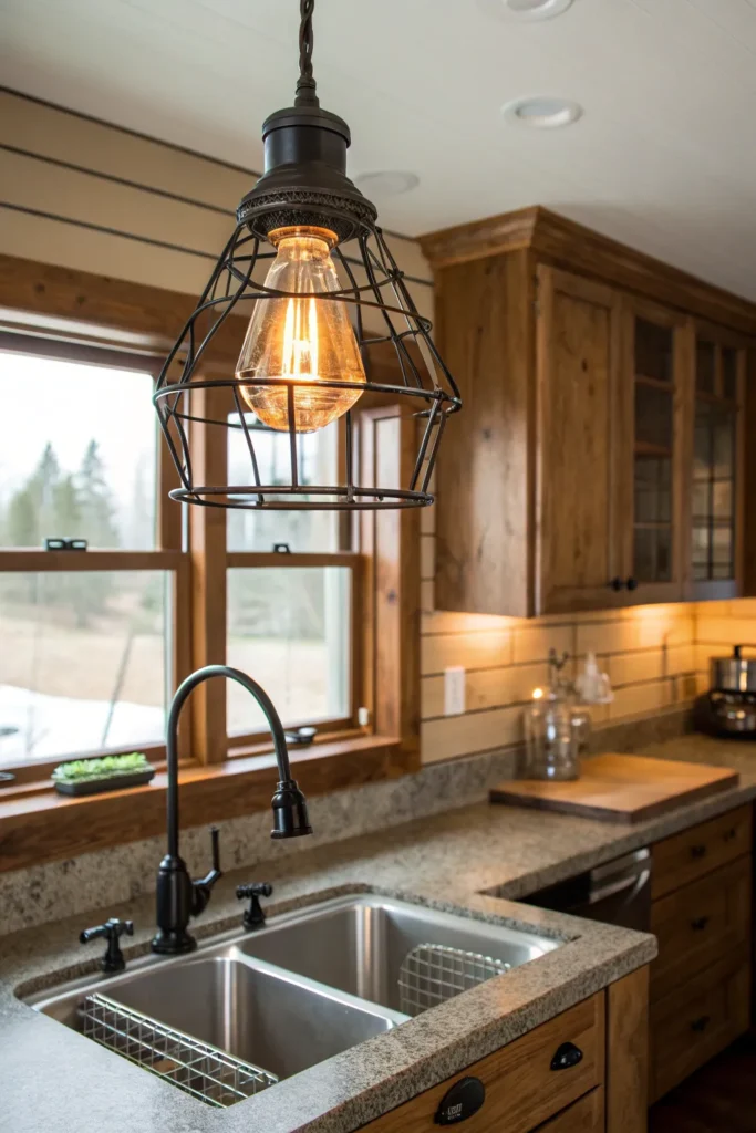 2 a farmhouse kitchen with an apron front sink