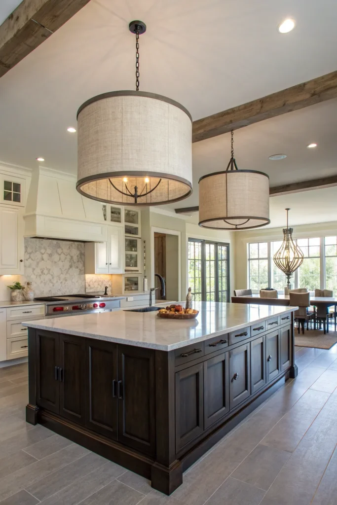 2 a spacious kitchen with a large dark toned is