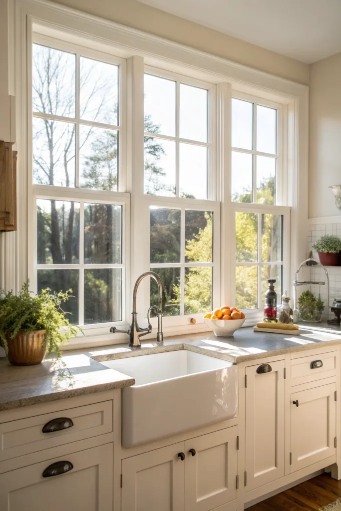 20 a bright and airy kitchen with the sink posit