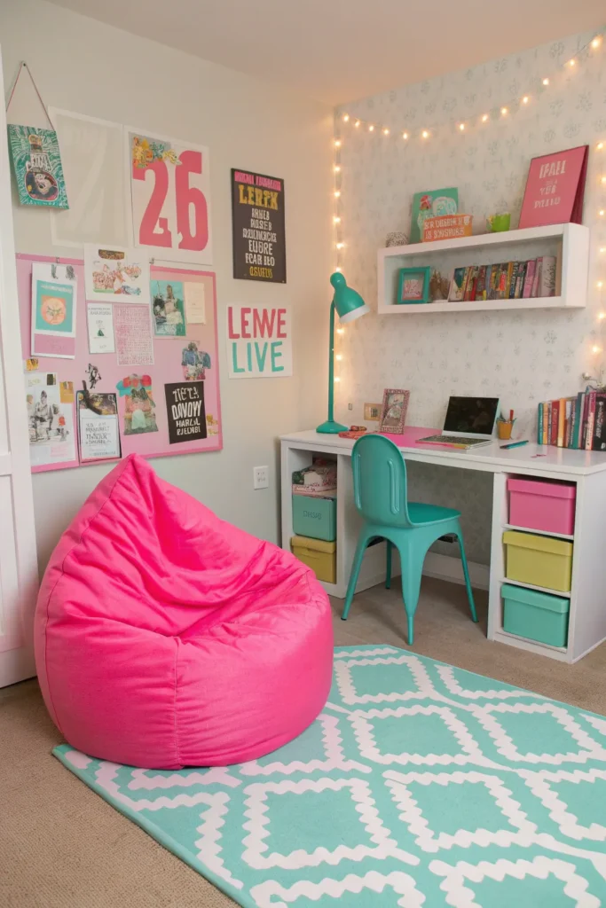 20 colorful and eclectic dorm room hot pink bea
