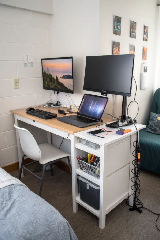 23 personalized tech setup in dorm desk with d