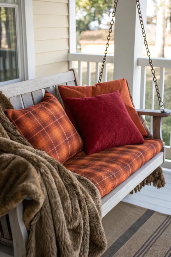 3 a cozy porch swing piled with soft throw pillo