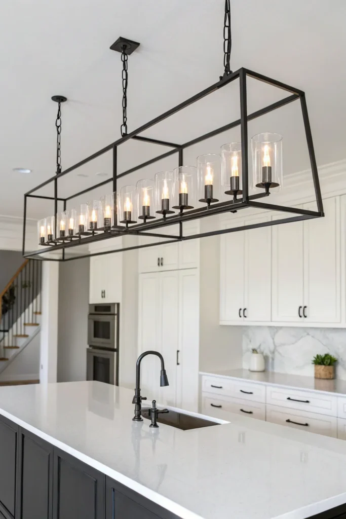 3 a long minimalist kitchen island with a sleek