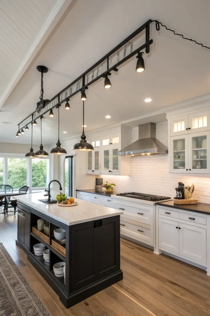 3 a spacious open concept kitchen a black trac