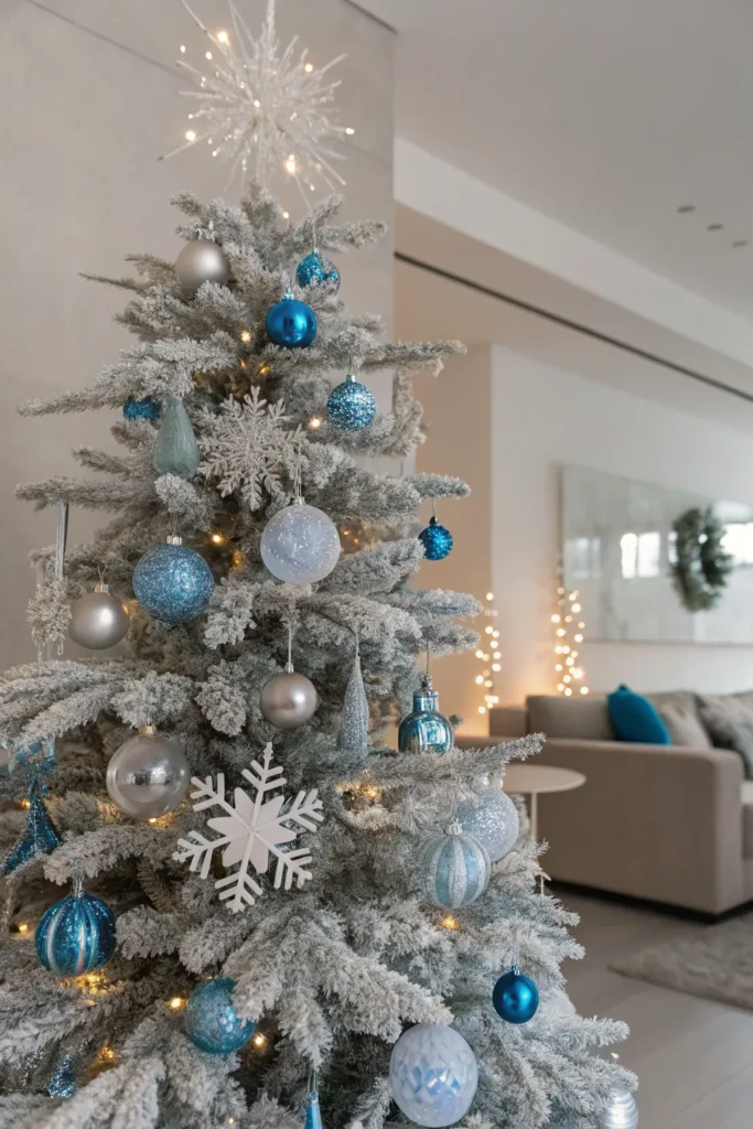 14 Christmas Tree Decorations to Make Your Tree Stand Out 3 elegant silver and blue christmas tree in a mo