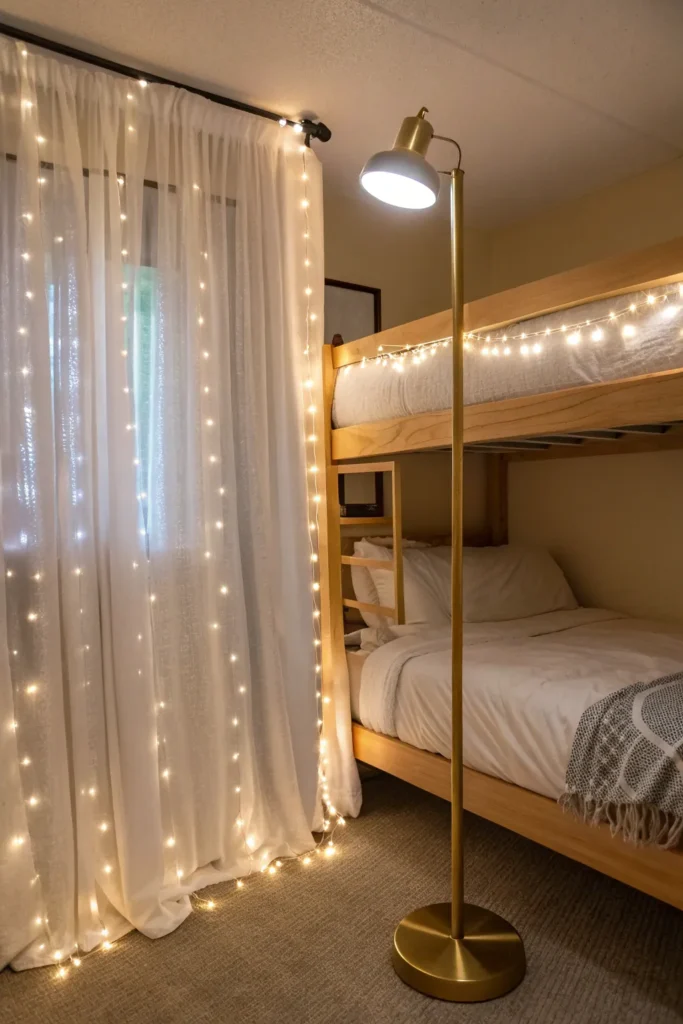 3 soft hotel style lighting setup in a dorm room