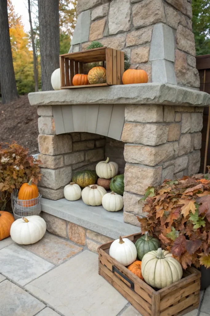 3 the stone hearth of an outdoor fireplace eleg