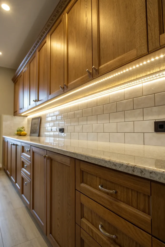 4 a detailed shot of a kitchen countertop under
