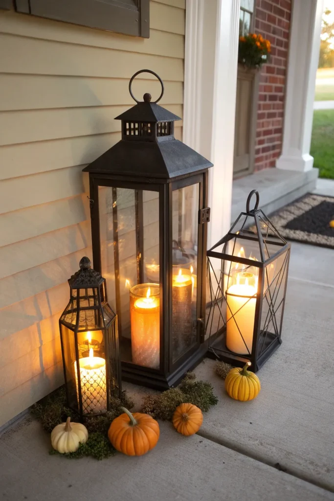 4 a grouping of lanterns on a porch floor a lar