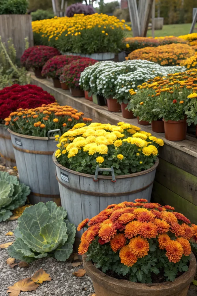 4 a vibrant garden bed overflowing with potted c
