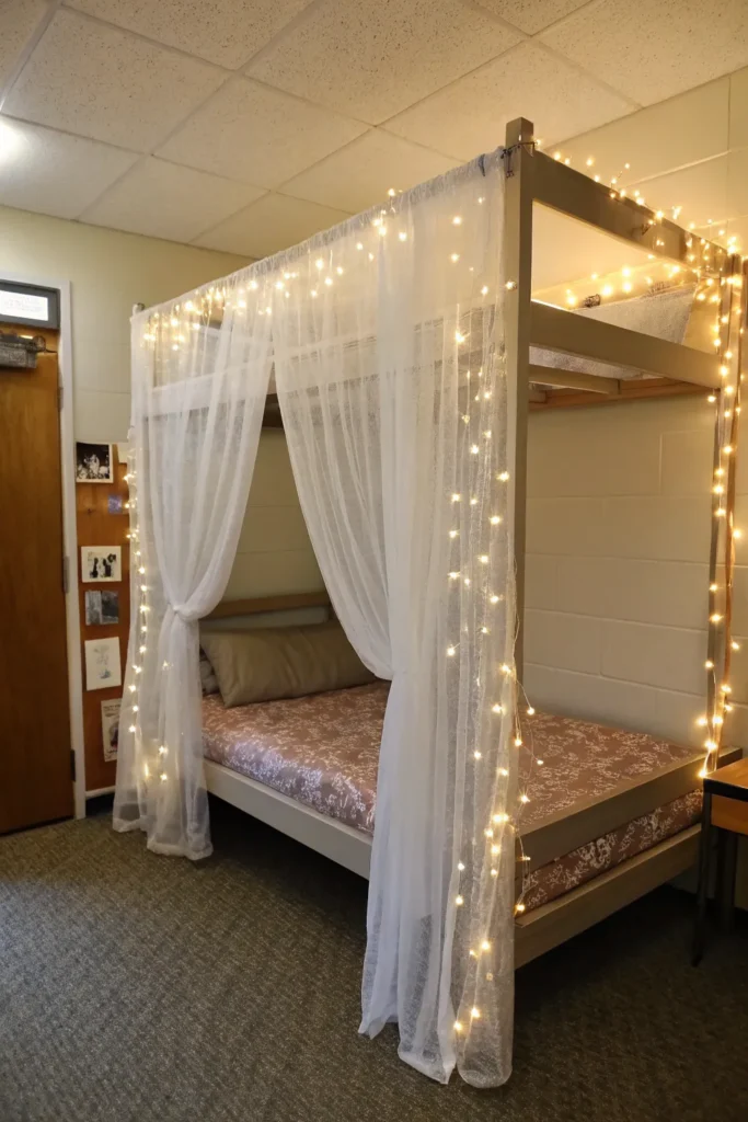 4 canopy dorm bed with curtains single dorm be