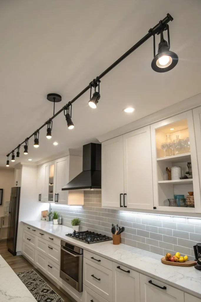 5 a contemporary kitchen with a low ceiling whe