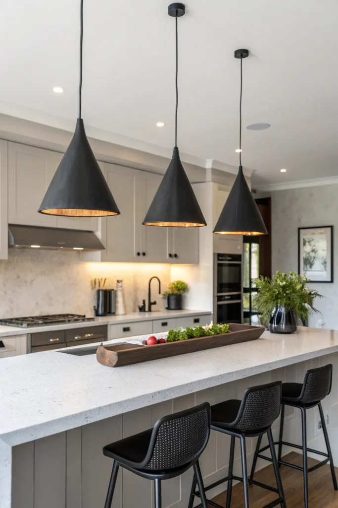 5 a contemporary kitchen with a waterfall counte
