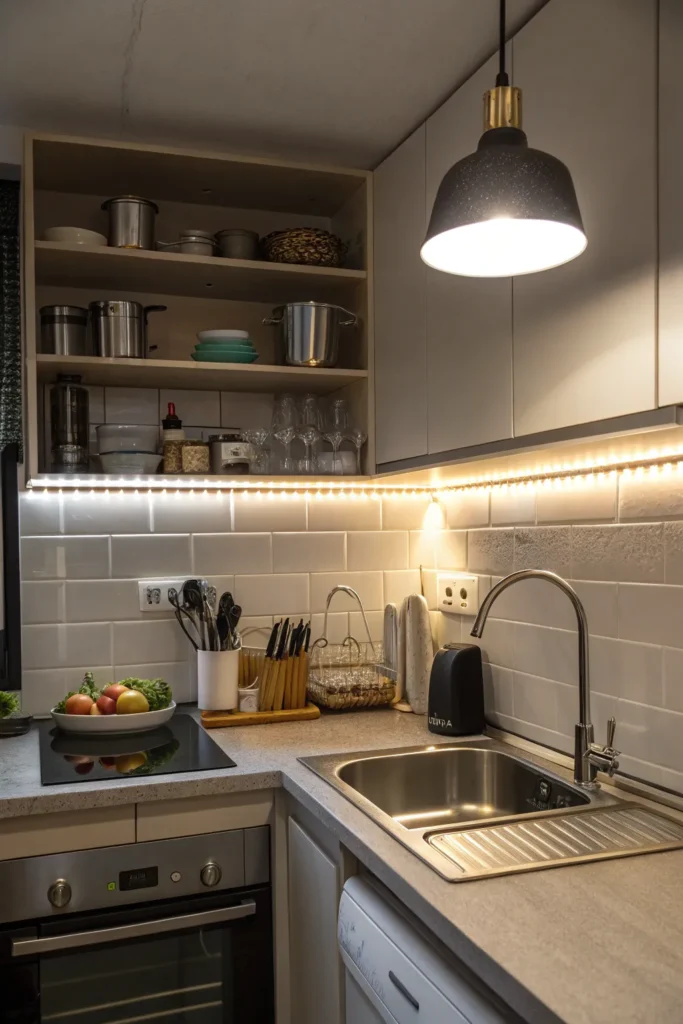 5 a detailed view of a small kitchen workspace