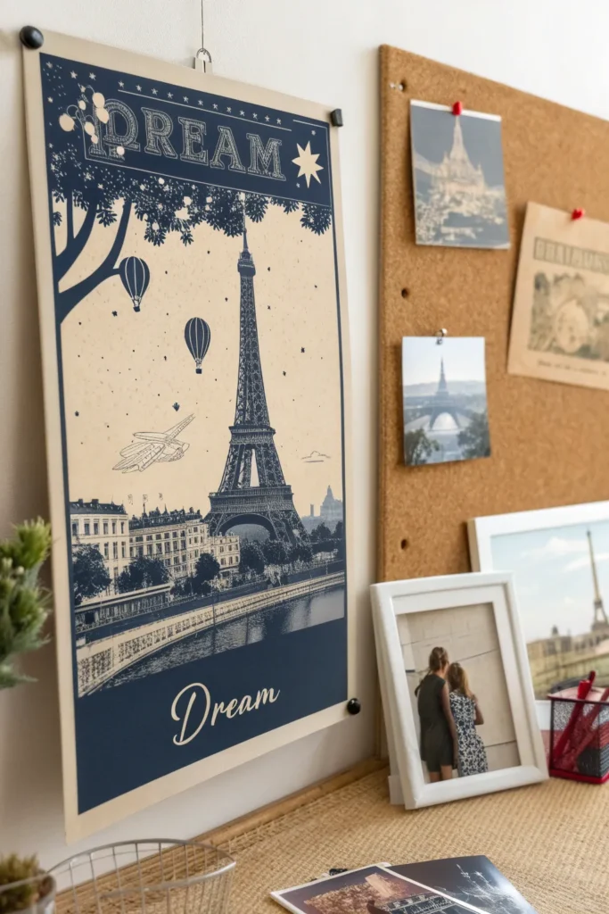 5 a dreamy travel poster with a vintage aestheti