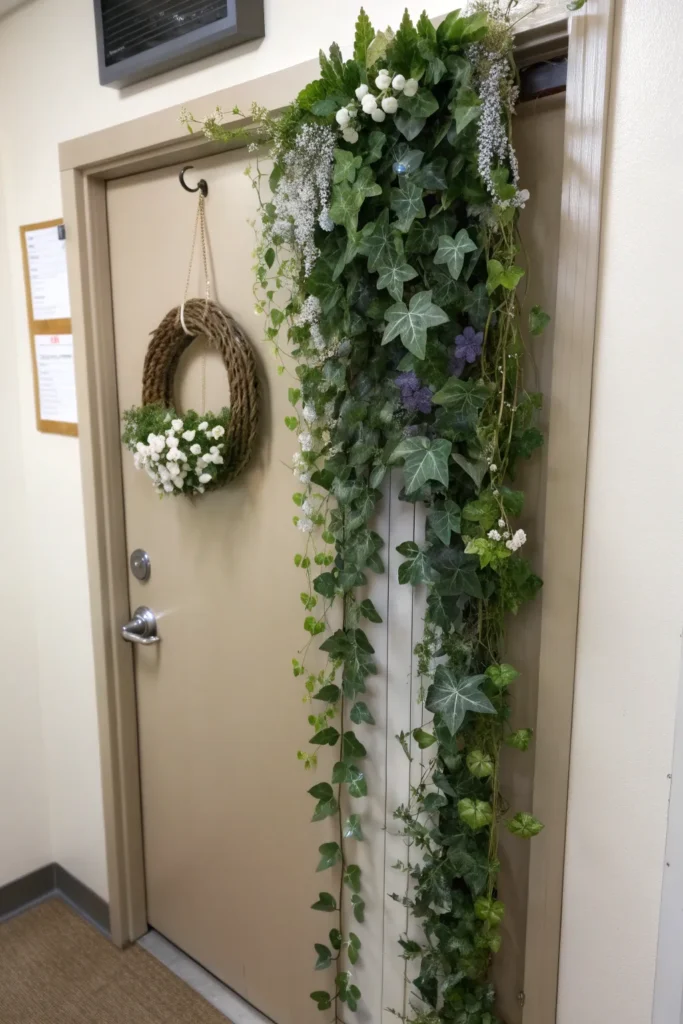 5 a nature inspired dorm door transformed into a