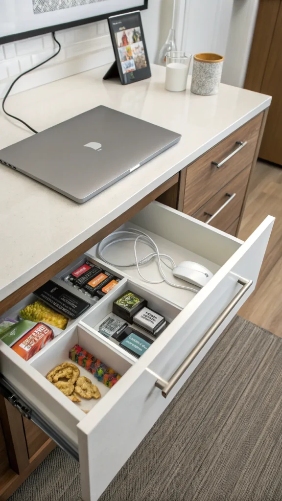 5 a polished and tidy desk with clever hidden st