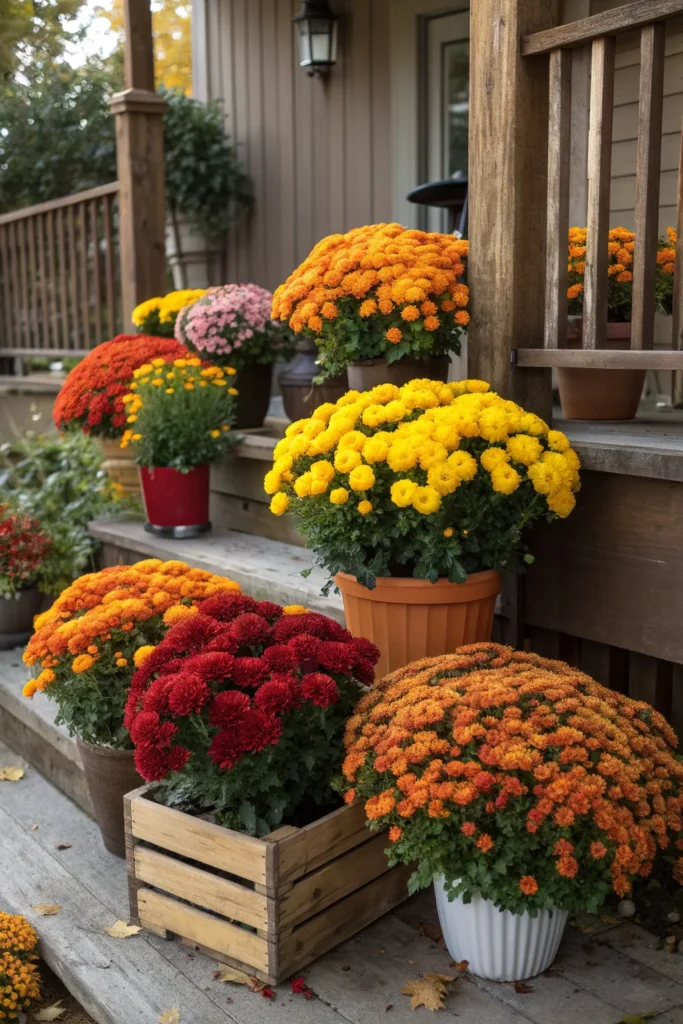 5 a vibrant and lush porch display with clusters
