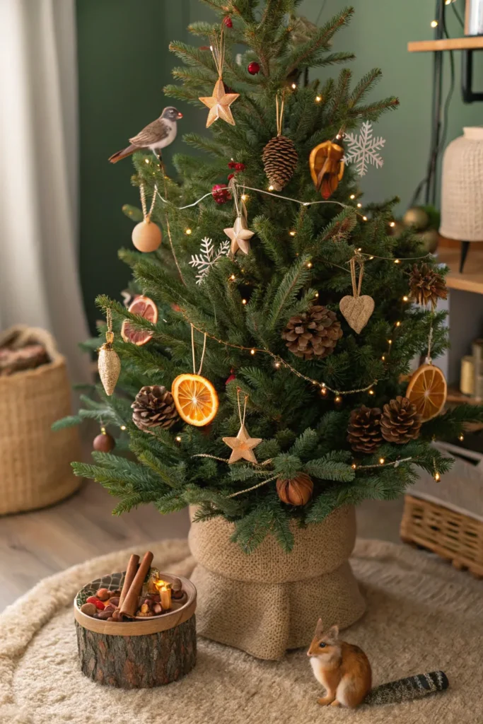 14 Christmas Tree Decorations to Make Your Tree Stand Out 5 natural woodland themed christmas tree pineco