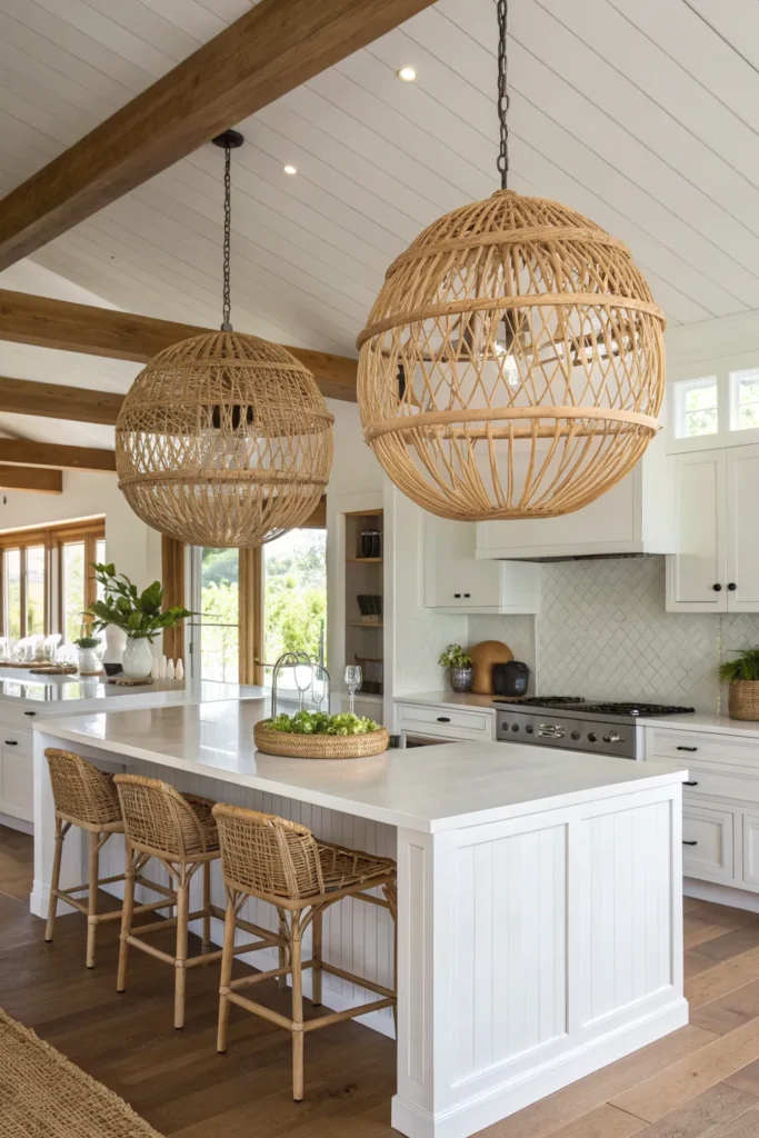 6 a coastal or boho inspired kitchen two large