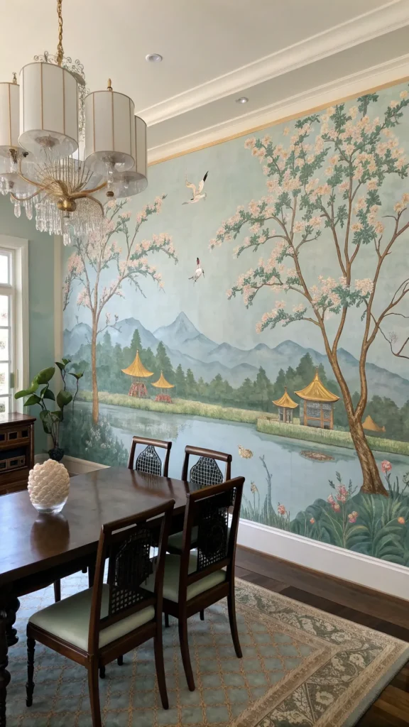 10 Dining Room Wallpaper Ideas That Make a Statement 6 a realistic dining room completely transformed