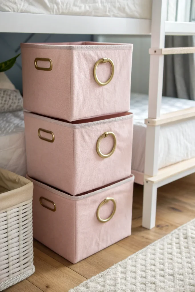 6 a set of three stacked storage cubes made from