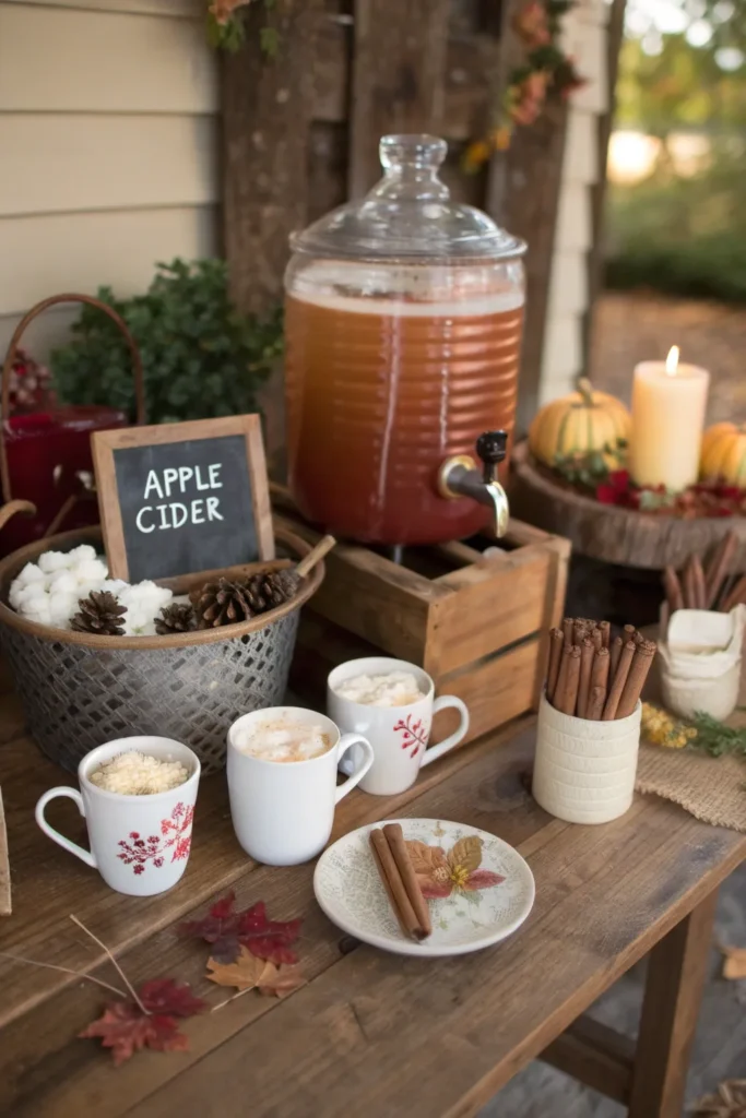 7 a charming hot drink bar set up on a rustic wo