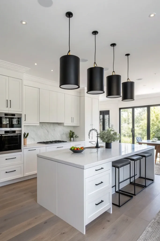 7 a contemporary kitchen with white cabinetry t