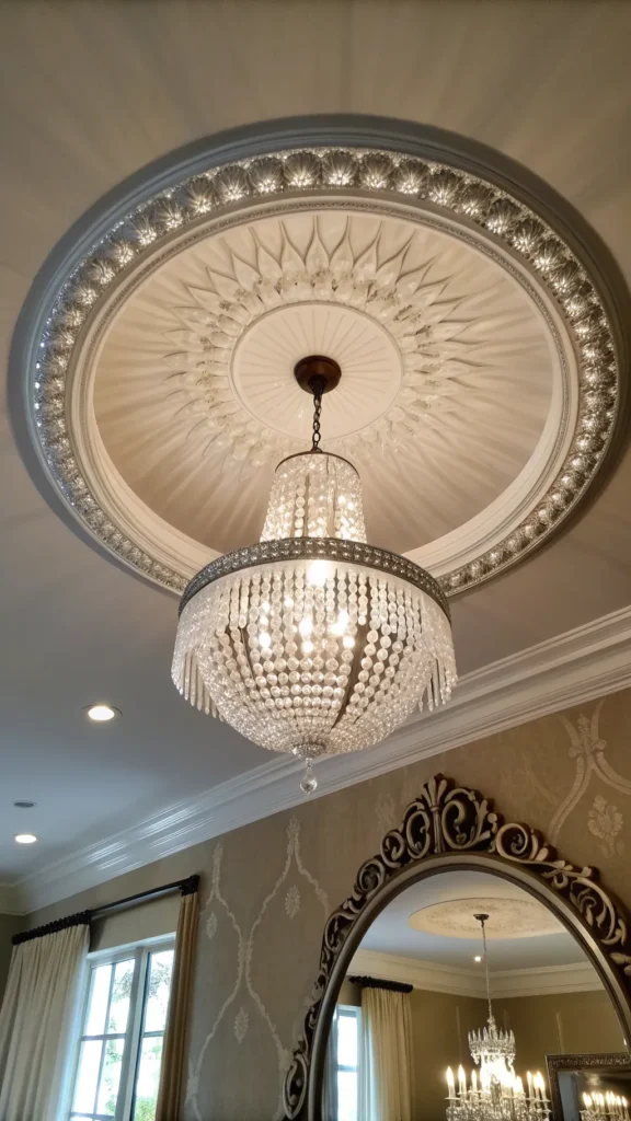 13 Dining Room Mirror Ideas to Brighten and Enlarge Your Space 7 a realistic upward looking view of a dining ro