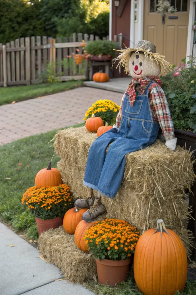 8 a cheerful front yard display featuring a clas