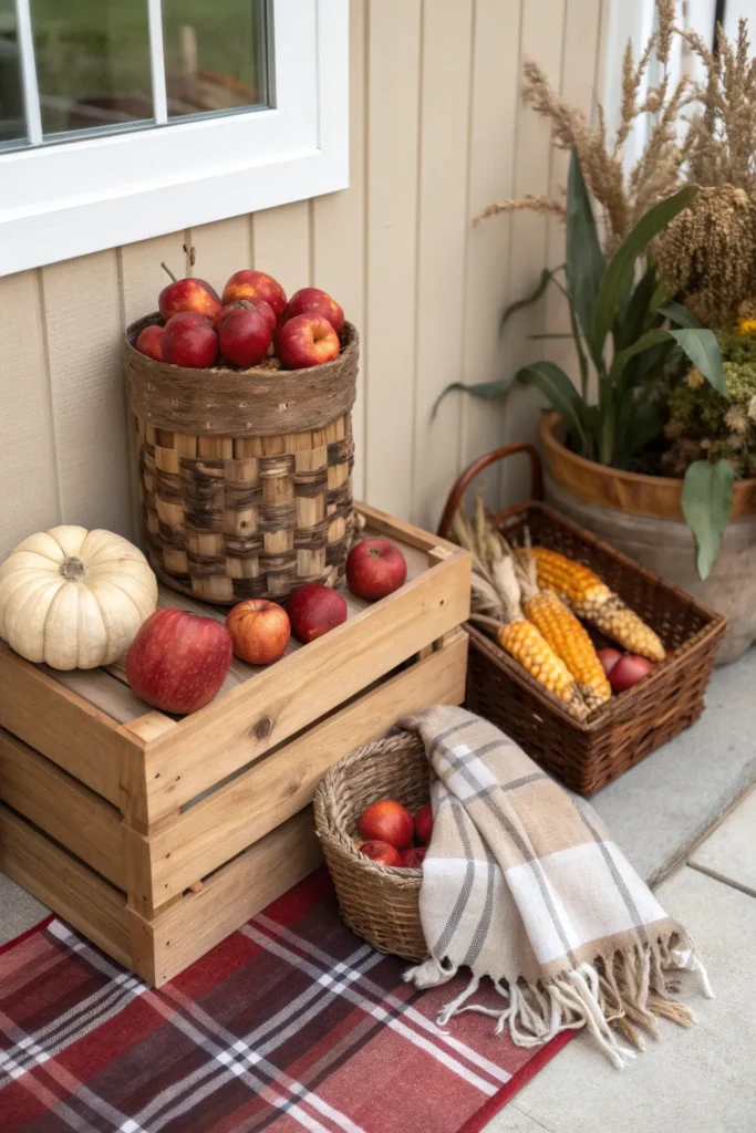 8 a curated harvest display in a porch corner a